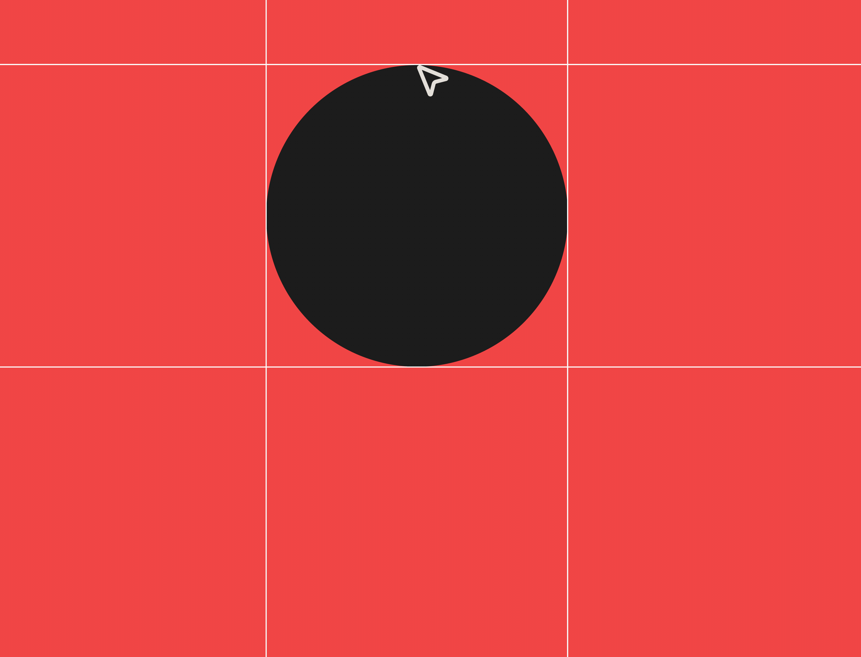 Animated TygrLabs graphic system with a responsive black circle on a red grid